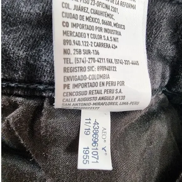 American Eagle Jeans Womens‎ 4 Black Distressed Ripped High Rise Jegging Stretch - Picture 8 of 13